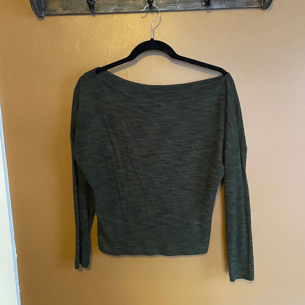 Green Marled Boatneck Sweater Tee